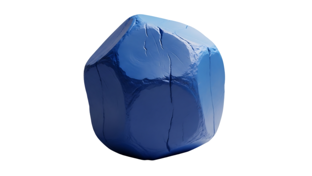 Deep blue, roughly-shaped, glossy stone
