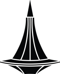 Obraz premium futuristic rotating skyscraper design line art illustration on transparent