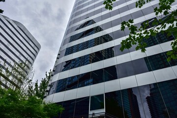 Architecture And Reflections During An Overcast Day In Seattle