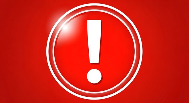 Vibrant red alert sign with white exclamation mark for critical warnings
