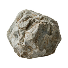 Obraz premium Rough textured grey and brown sedimentary rock formation isolated on a transparent background