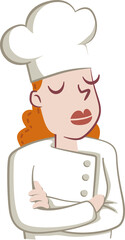 Portrait of a Woman Cook. Illustration of a smiling young female chef with her arms crossed.