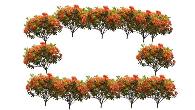 Orange trees frame empty space - Powered by Adobe