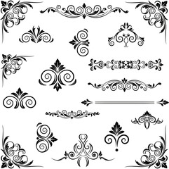 Elegant vintage ornamental flourishes and decorative borders for design projects and graphic elements
