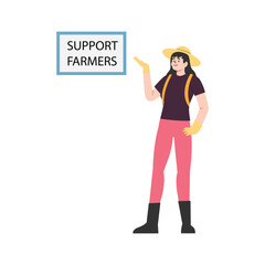 Support Farmers Vector Illustration Which can easily edit or modify