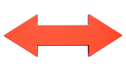 Bright Red Arrow with Transparent Background, 3D Realism Design Element