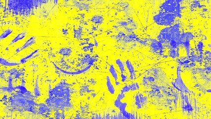 Bright colorful background with yellow blue grunge pattern