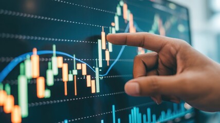 Charting Financial Futures: An expert hand traces the intricate dance of stock market fluctuations, analyzing the pulse of the financial world with precision.