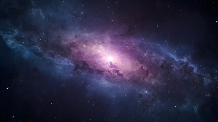 Vibrant spiral galaxy with glowing core and nebulae in deep space