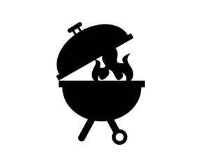 Barbecue grill with flames icon. BBQ grill icon. Bbq grill icon element for design vector design and illustration.
