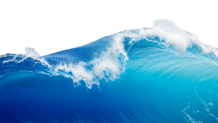 Powerful ocean wave cresting, vibrant turquoise water