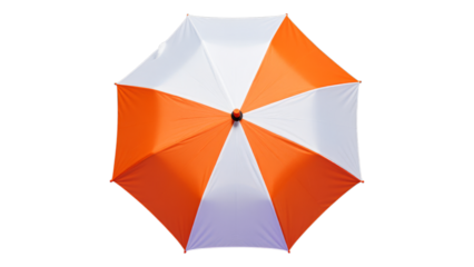 Orange and White Umbrella with Transparent Background, 3D Realism Graphic for Web Design