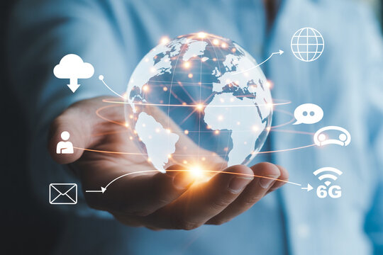 Global networking technology and communication concept for business and social media marketing 6g era