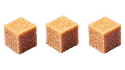Orange Sugar Cube with Granulated Texture, on Transparent Background, 3D Realism Design Element