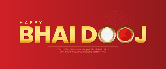 Indian Bhai Dooj Cover and Greeting Card Wishes Background. Bhaiya Dooj Creative Design with Text Vector Illustration