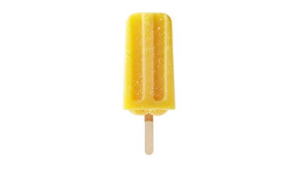 Single orange popsicle with a wooden stick