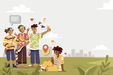 Vibrant Flat Design for Gen Z Content Composition