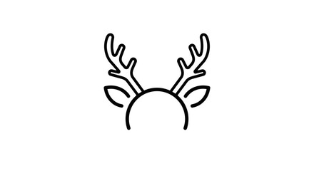 Reindeer antlers headband icon in minimalist flat design style  