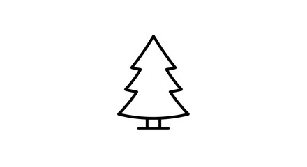 Fototapeta premium Flat vector icon of a Christmas tree in minimalist style 