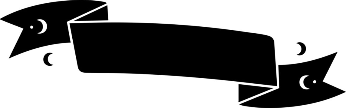 Bold black ribbon banner design element for impactful announcements and professional branding, ready for your creative projects