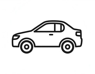 Simple line drawing of a car side profile