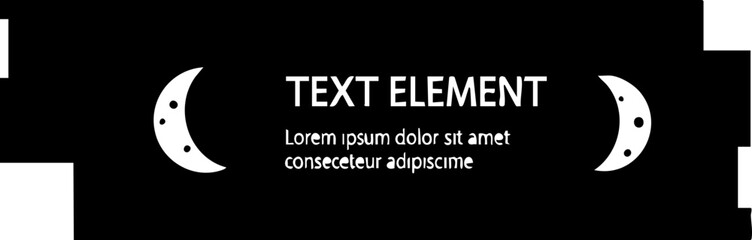 Celestial moon phases graphic banner with placeholder text for cosmic or nocturnal themes