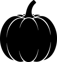 Bold black pumpkin silhouette captures autumn harvest essence perfect for seasonal designs and festive celebrations
