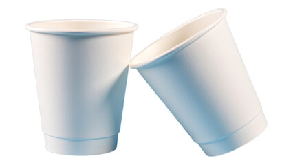 White Paper Cups with Transparent Background, Minimalist Design Element