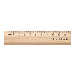 Wooden Ruler with Metric and Imperial Measurements isolated on transparent background