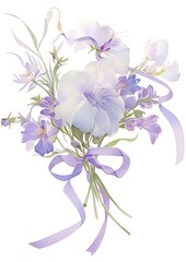Obraz premium Purple coquette flowers art graphics blossom.