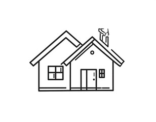 Simple line drawing of a house (1)
