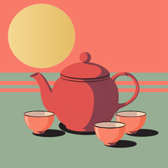 teapot and cups