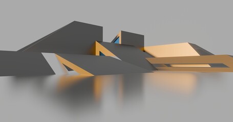 3d rendering architecture background building geometric shape