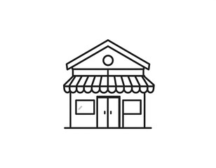 Simple line drawing of a shopfront