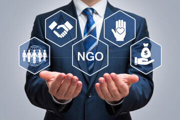 Ngo concept presentation for non profit organization fundraising and social responsibility campaign success