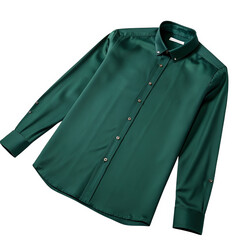 Beautiful dark green shirt shoot isolated on transparent background