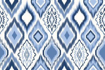 Ethnic seamless ikat fabric pattern design for all types of print textiles and background