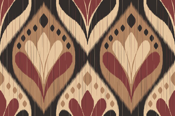 Ethnic seamless ikat fabric pattern design for all types of print textiles and background