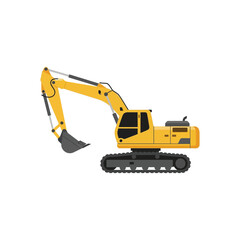excavator isolated on white