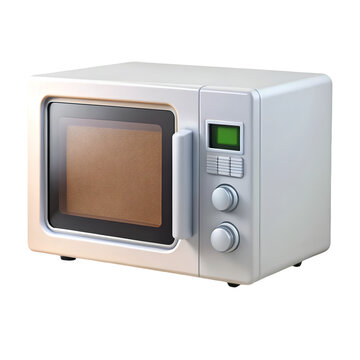 3D Rendered White Microwave Oven with Digital Display kitchen appliance