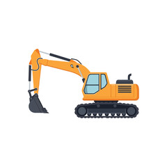 excavator isolated on white