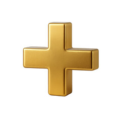 Obraz premium Golden Cross Icon: A visually striking, golden cross icon is depicted against an ideal, offering a symbol of faith, hope, and spiritual guidance.
