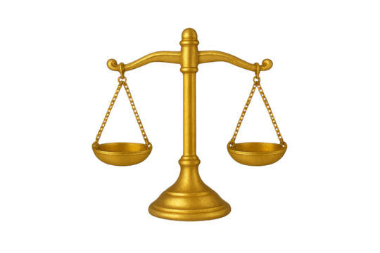 Golden Scales of Justice: A symbol of fairness and impartiality, this gold scales is a representation of the legal system. A conceptual representation for legal matters. 