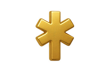 Obraz premium Golden Star of Life Emblem: The universal symbol of emergency medical services, rendered in lustrous gold, radiates with a sense of healing, hope, and life-saving care.