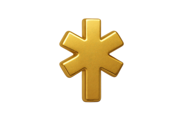 Golden Star of Life Emblem: The universal symbol of emergency medical services, rendered in lustrous gold, radiates with a sense of healing, hope, and life-saving care.