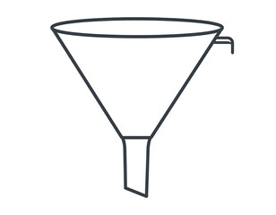 Simple outline drawing of a funnel