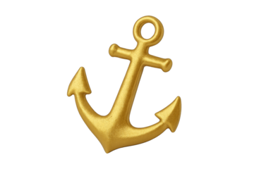 Golden Anchor: A detailed shot of a gold anchor with a nautical and maritime theme, radiating a sense of stability and security. 