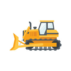 yellow bulldozer isolated on white