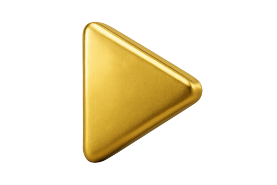 Golden Play Icon: A luminous golden play icon, representing media, music, or video, set against an inviting backdrop.