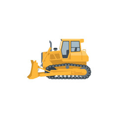 Fototapeta premium yellow bulldozer isolated on white